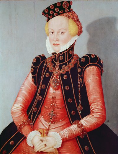 Portret van een jonge vrouw door Lucas Cranach the Elder